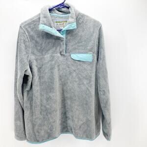 Jachs Cabin Fleece Pullover gray baby blue soft cozy athleisure outdoor camping